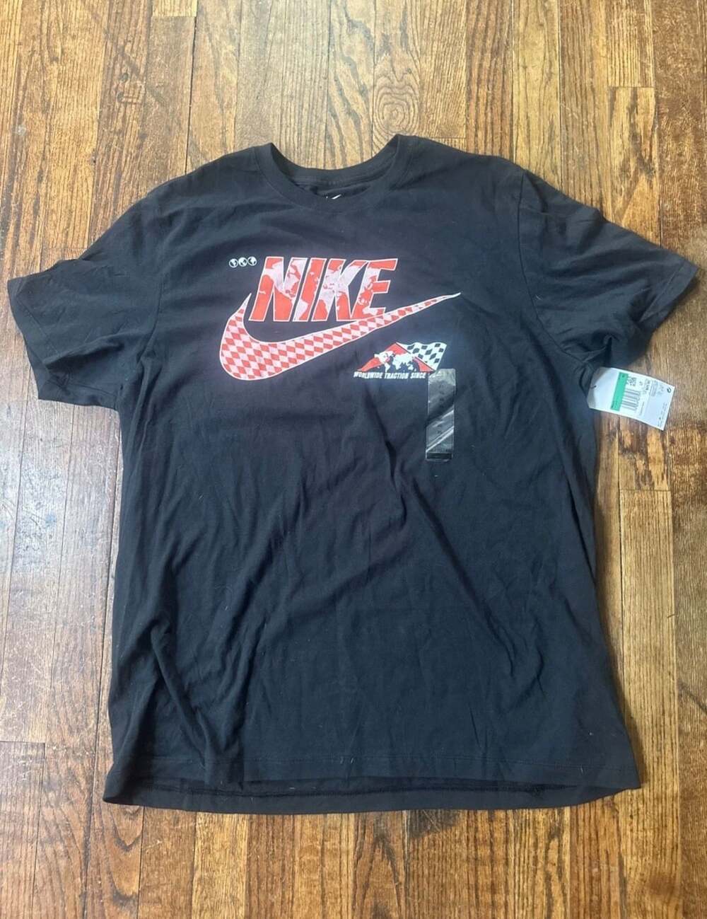 Nike Graphic T-Shirt Size XL Black Racing Tee FQ3758-010